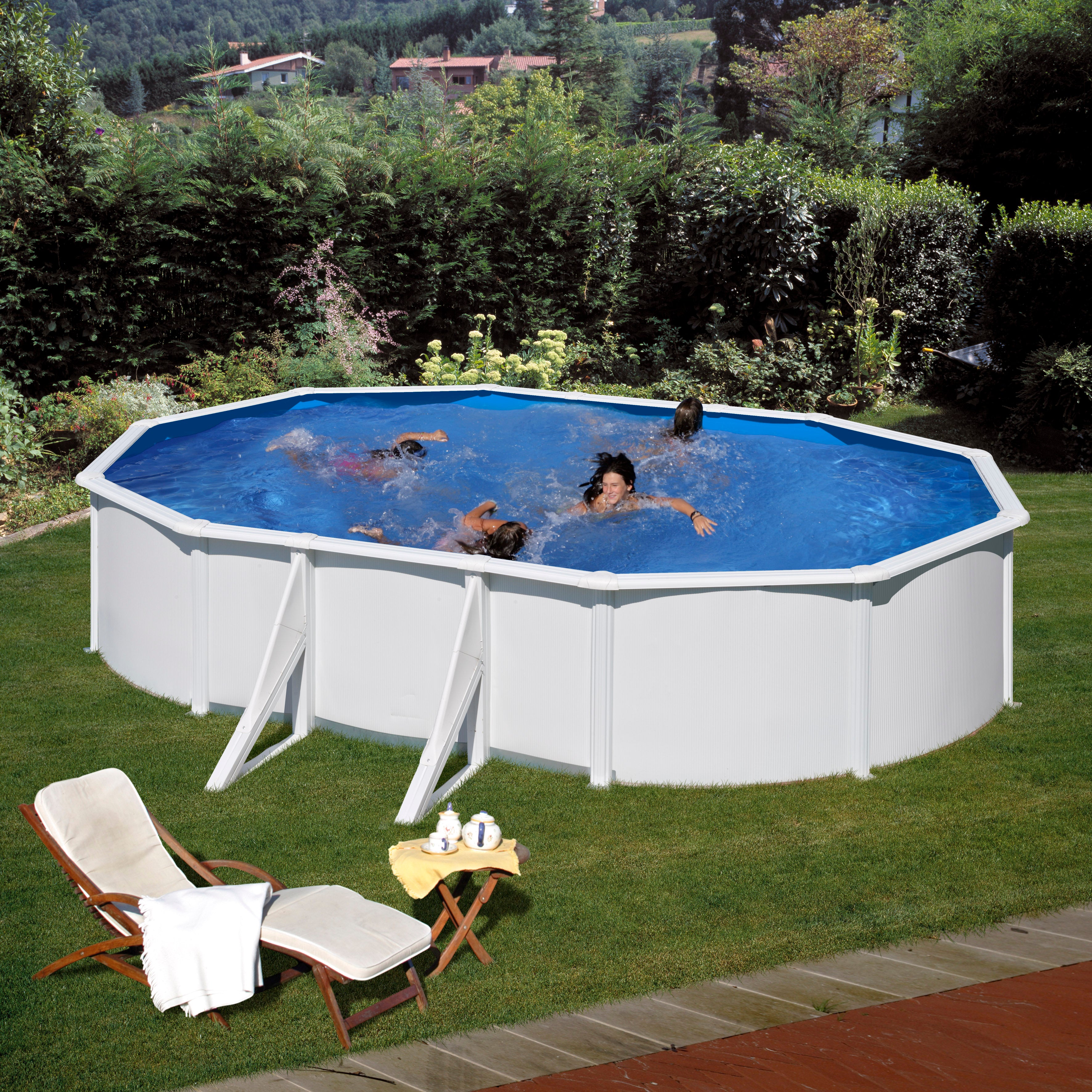 Piscina in acciaio Ovale 500x300x120 h con depuratore a sabbia serie Fidji GRE KIT500ECO