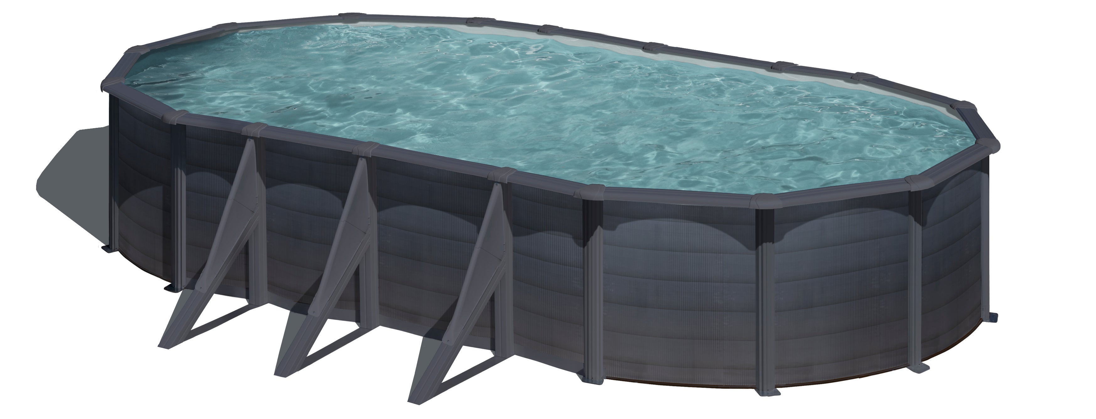 Piscina in acciaio Ovale 730x375x132h con depuratore a sabbia serie Granada GRE KITPROV738GF