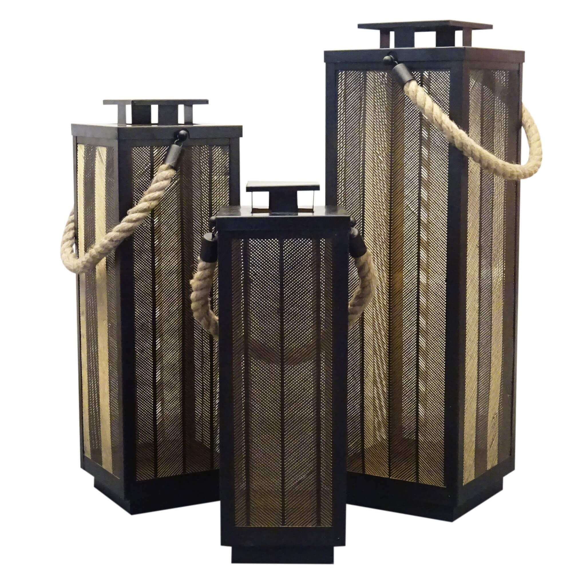 Set Di 3 Lanterne In Metallo Clarisse