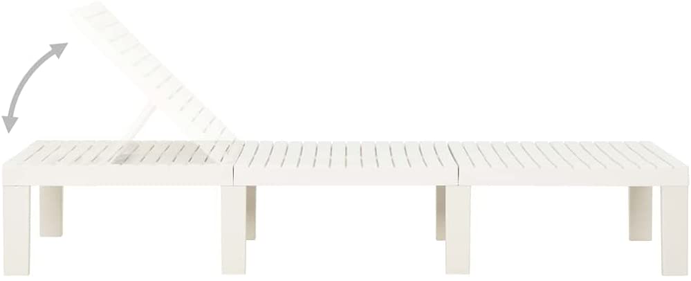 Lettino in resina modulare schienale reclinabile Haiti bianco