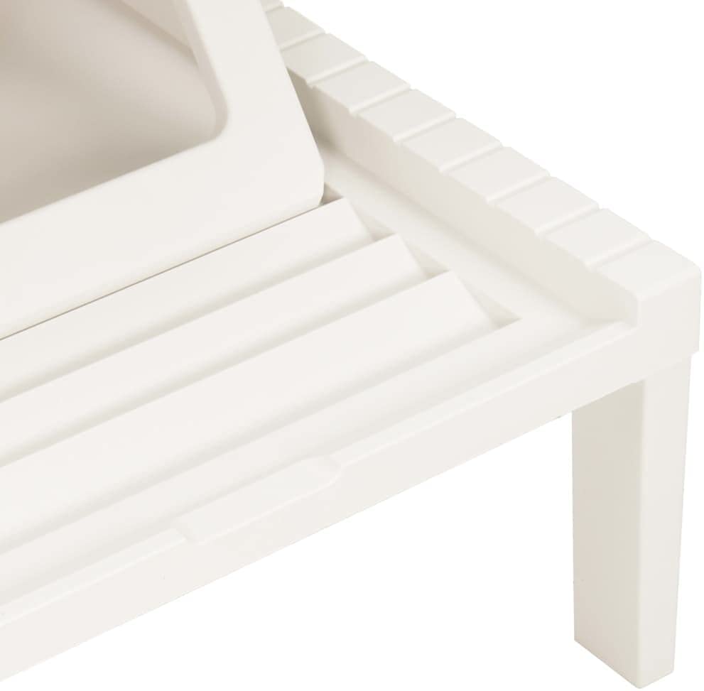 Lettino in resina modulare schienale reclinabile Haiti bianco