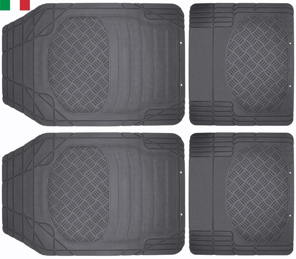 Set tappeti auto universali lavabili antiscivolo - 4 pezzi in Eco Gomma