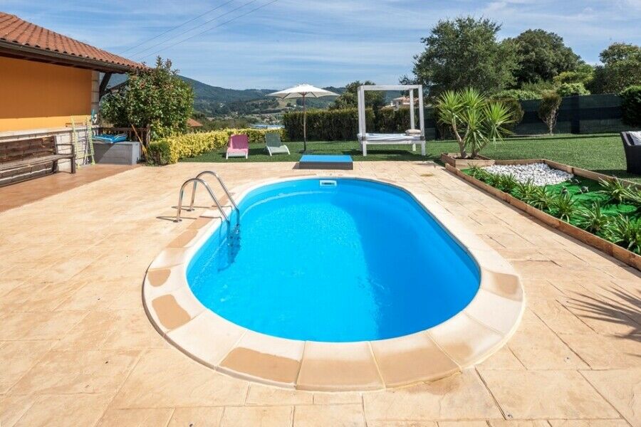 Piscina interrata ovale acciaio in kit 600x350x150 h GRE Madagascar KPAOV6059