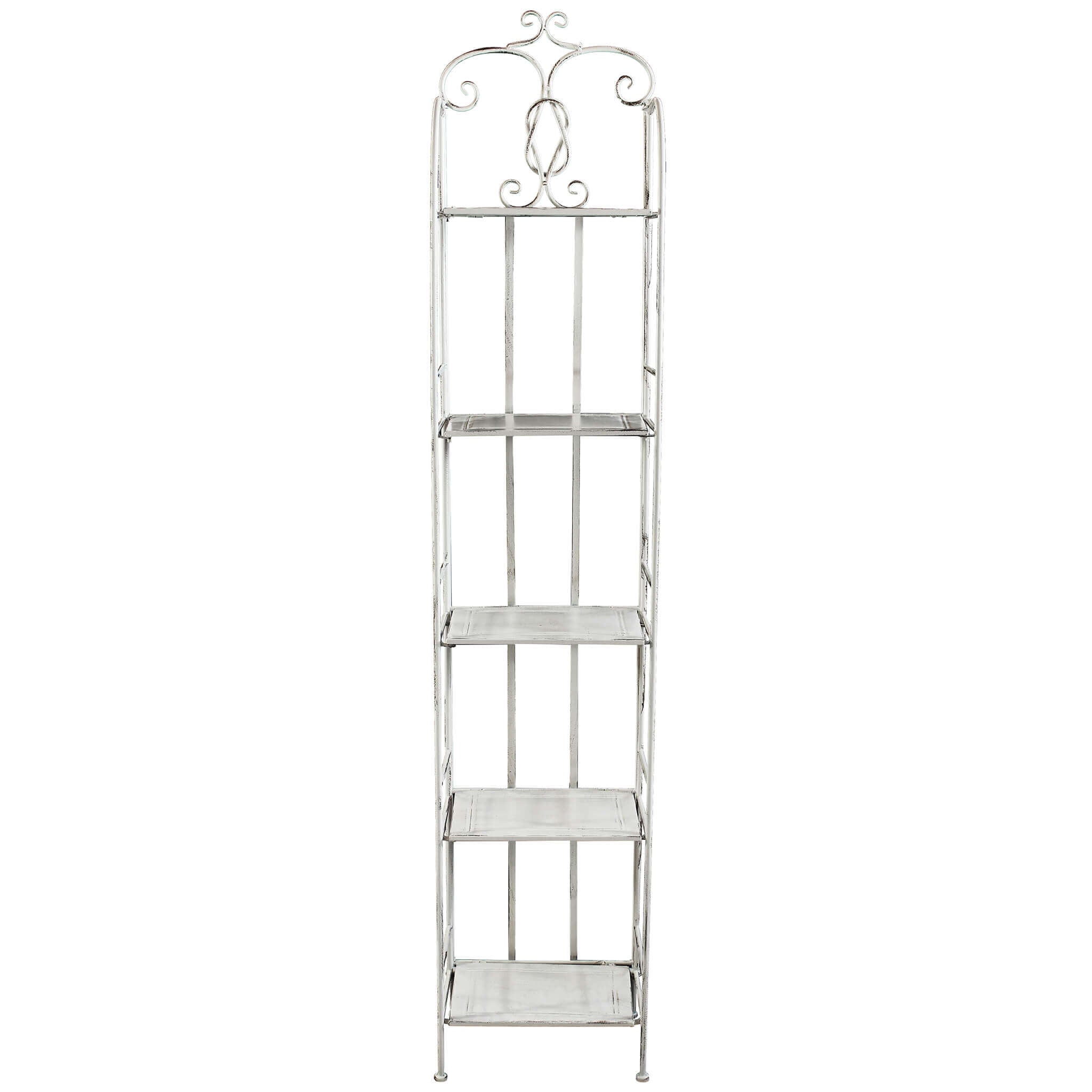 Scaffale 5 ripiani in acciaio bianco antico Cinzia