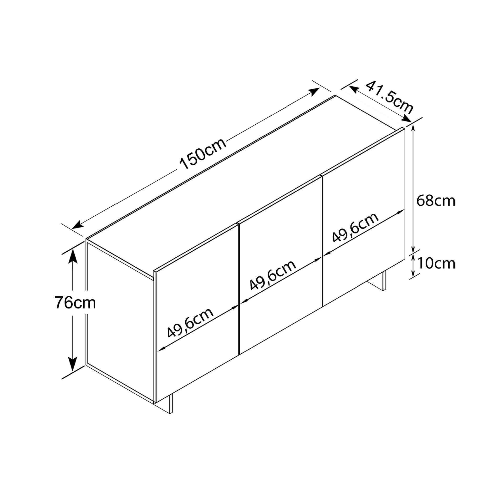 Credenza Carlile Antracite E Rovere Chiaro