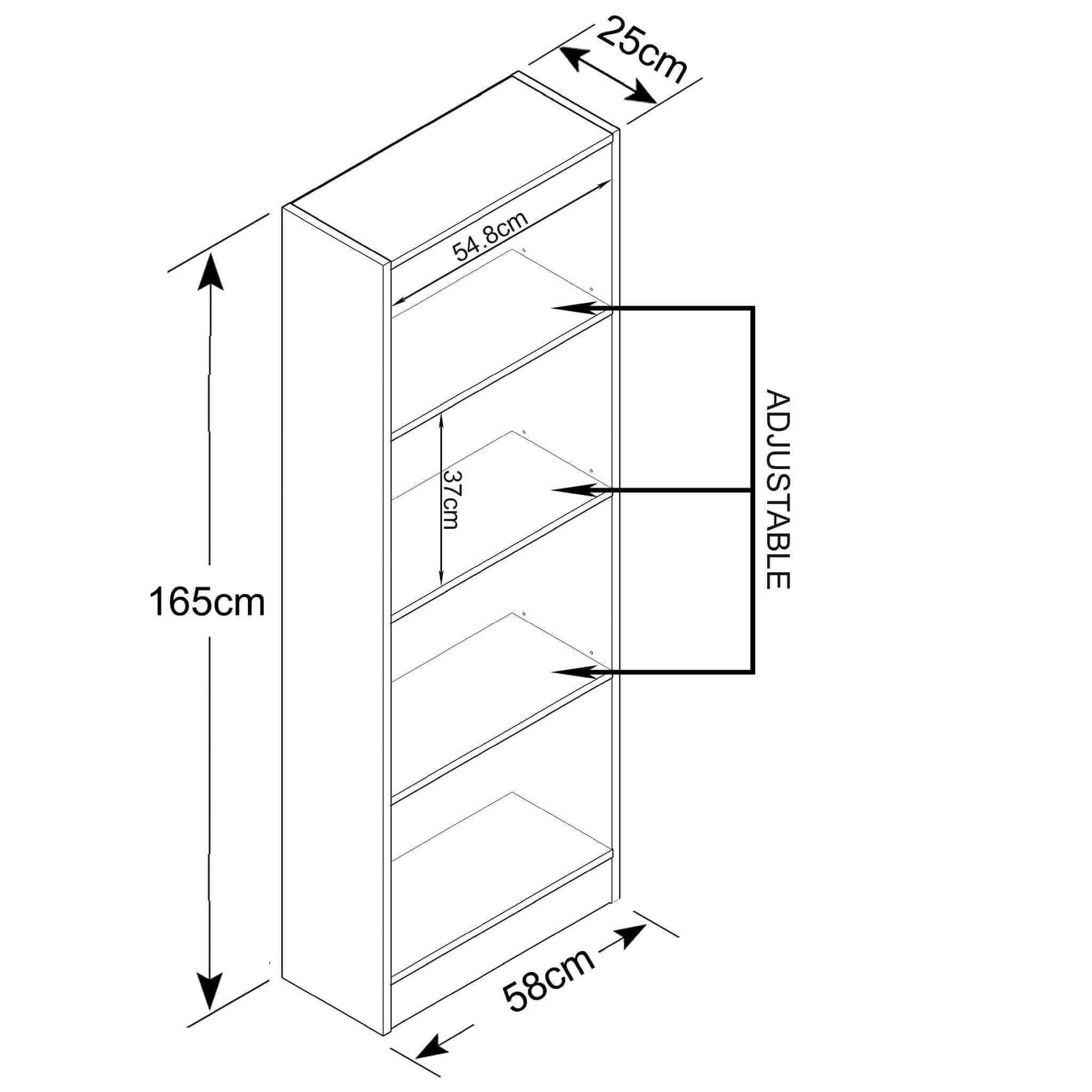 Libreria a 4 ripiani in nobilitato bilaminato Linea Classic