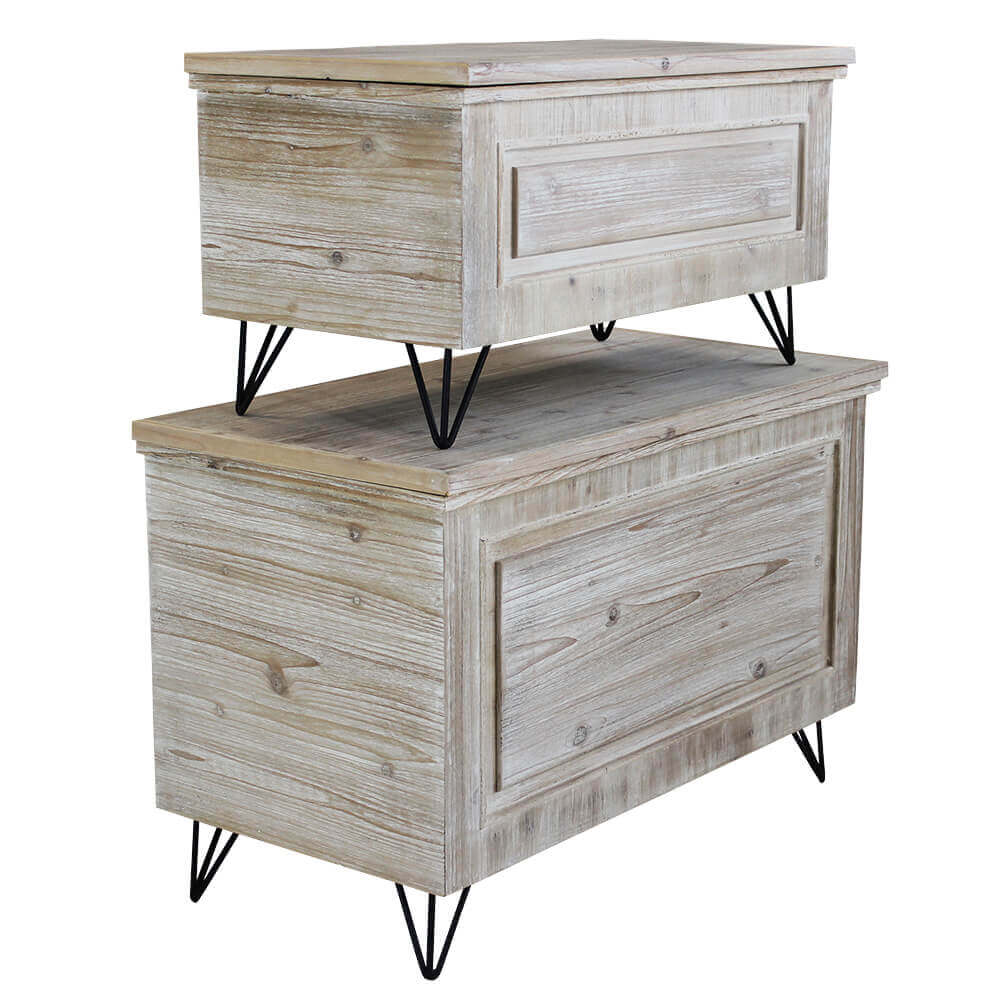 Set Di 2 Bauli In Legno