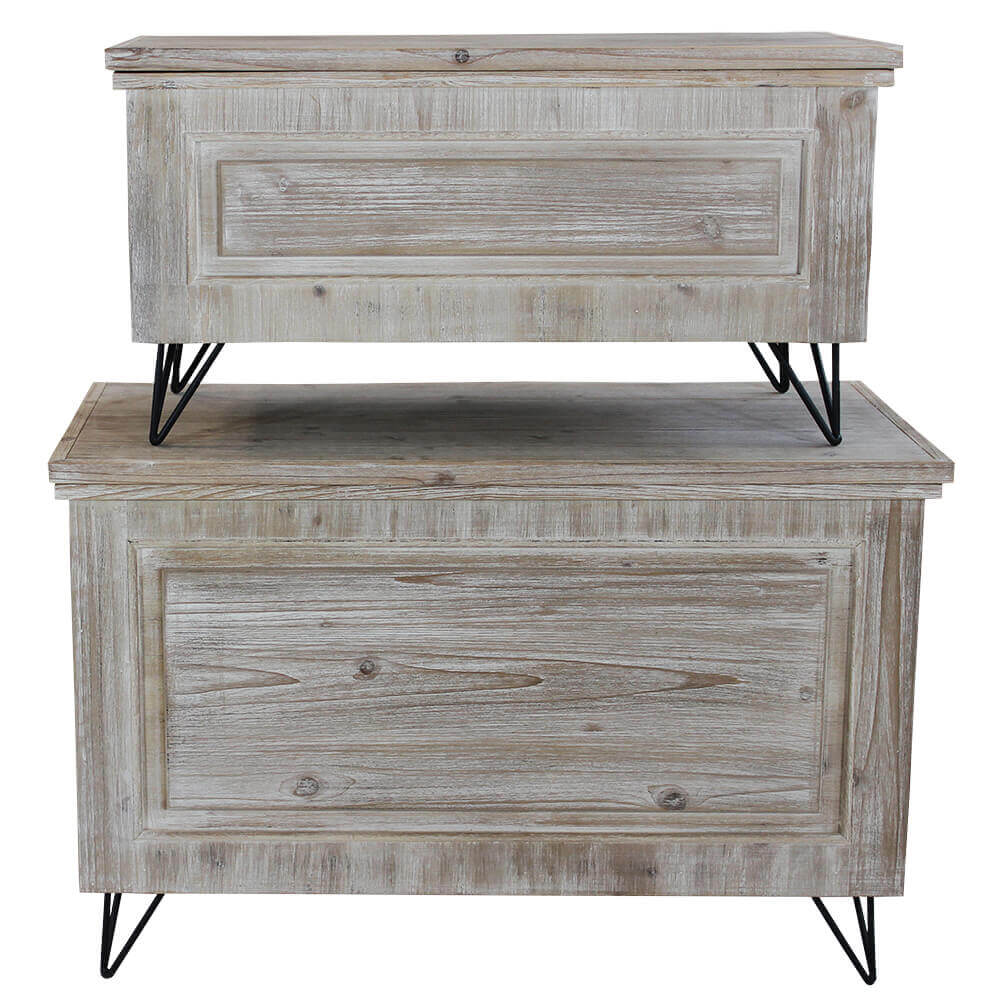 Set Di 2 Bauli In Legno