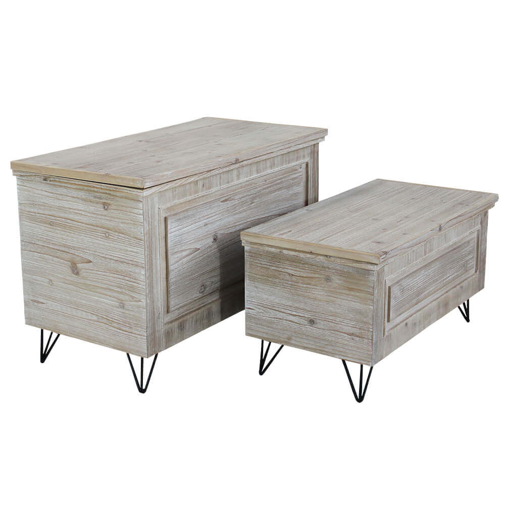 Set Di 2 Bauli In Legno
