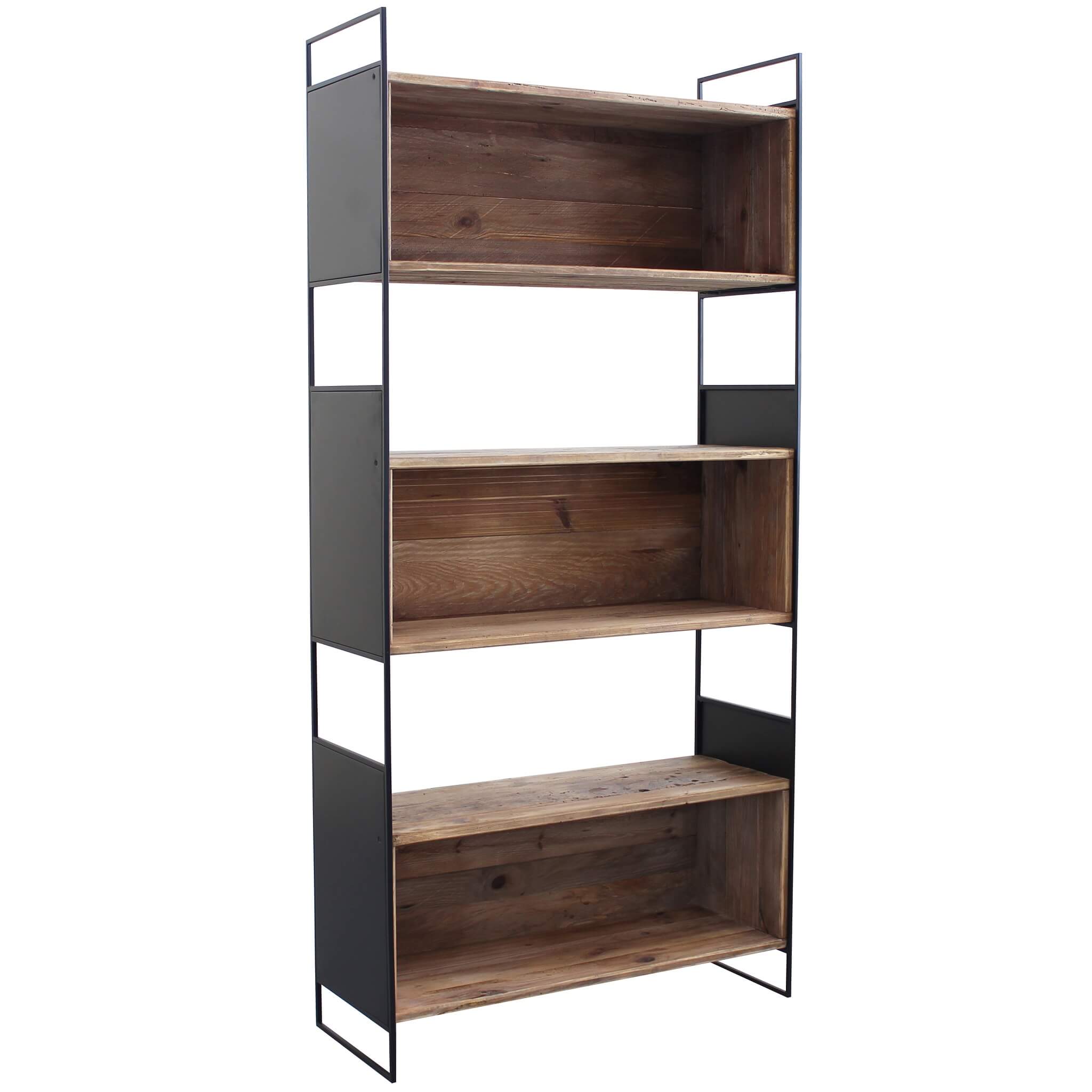 Libreria a 3 ripiani in legno e metallo Linea Elegance