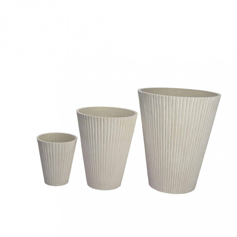 Vaso tondo piccolo a cono da esterno giardino in fibra di argilla Ø19x22 cm Erica