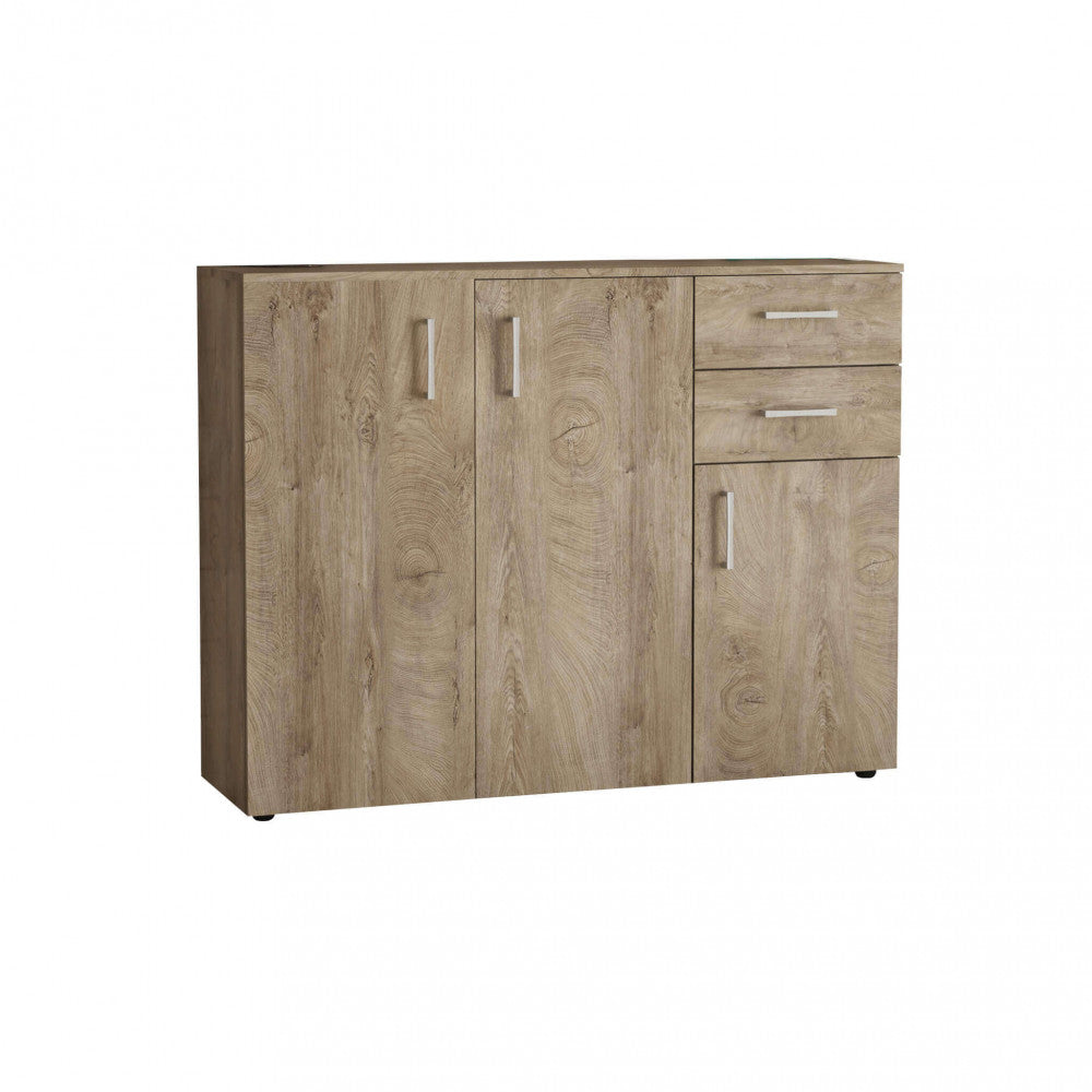 Mobile credenza da interno in legno nobilitato bilaminato con 3 ante e 2 cassetti Linea Classic