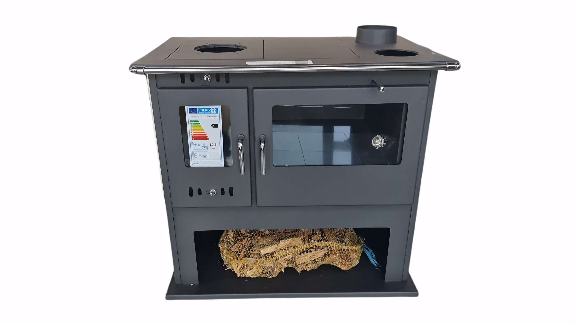 Cucina stufa a Legna con forno antracite 10.5 kw Folk Superior