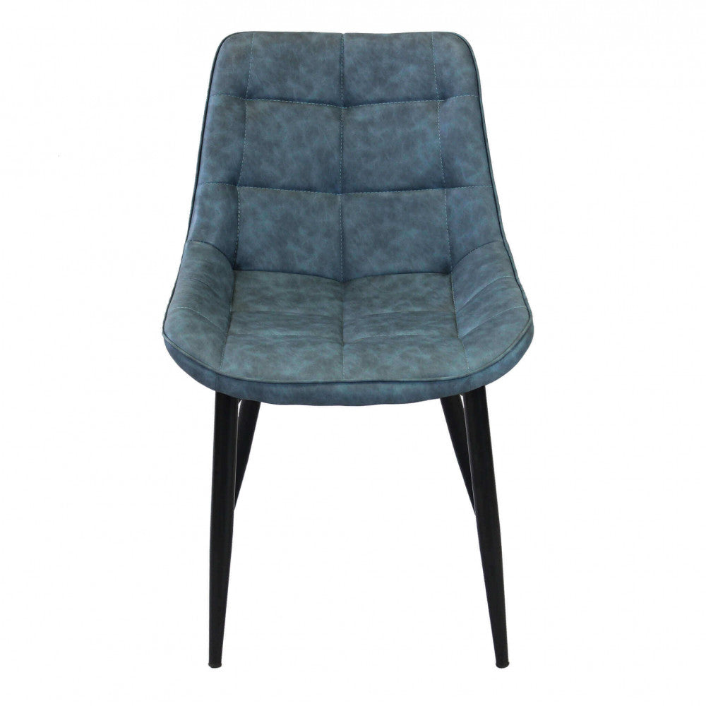 Sedia larga da interno sala da pranzo con struttura in metallo e seduta morbida rivestita in ecopelle No Arm