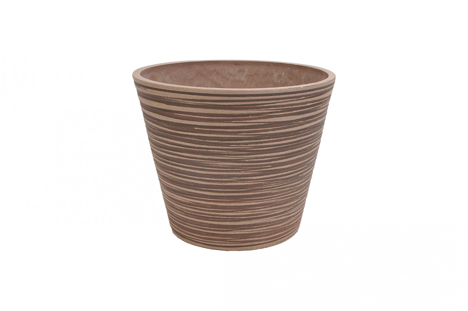 Vaso tondo basso da giardino in fibra di argilla 34x34x34 cm Ginestra