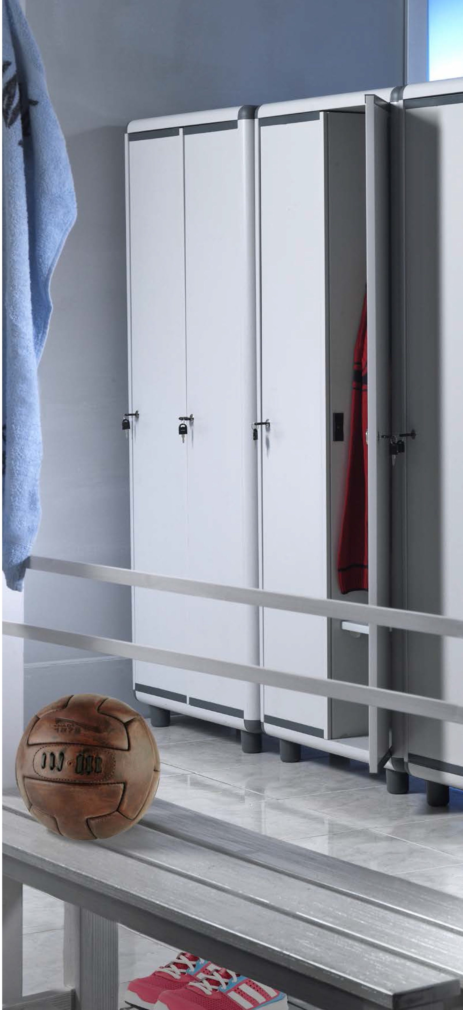 Armadietto Spogliatoio 2 ante sporco pulito Easy L 72 x P 40 x H 175 cm grigio chiaro