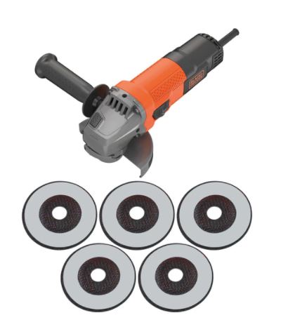 Smerigliatrice Angolare 750W BLACK+DECKER BEG110A5 con 5 dischi omaggio