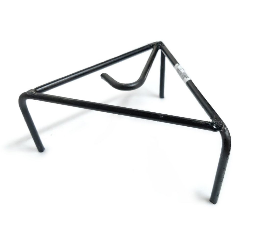 Treppiedini trespolo in ferro grezzo triangolare per camino