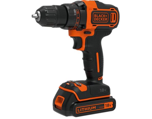 Trapano Avvitatore 18V 1,5Ah 2 velocità con valigetta BLACK+DECKER BDCDD186K