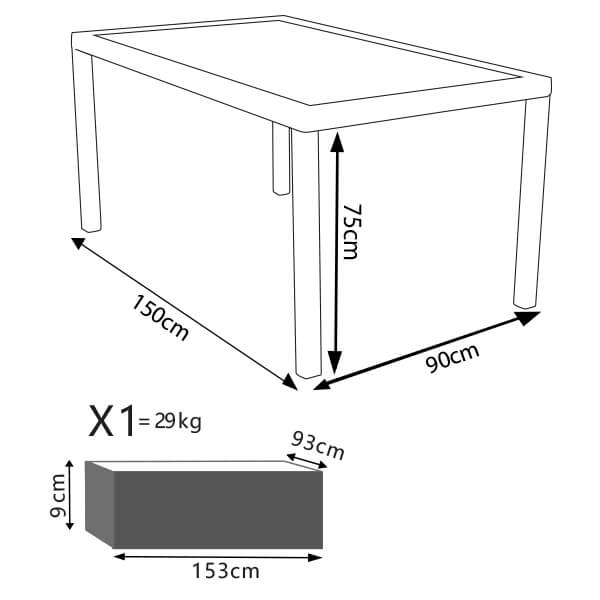 Tavolo in wicker per esterno 150x90 PORTO