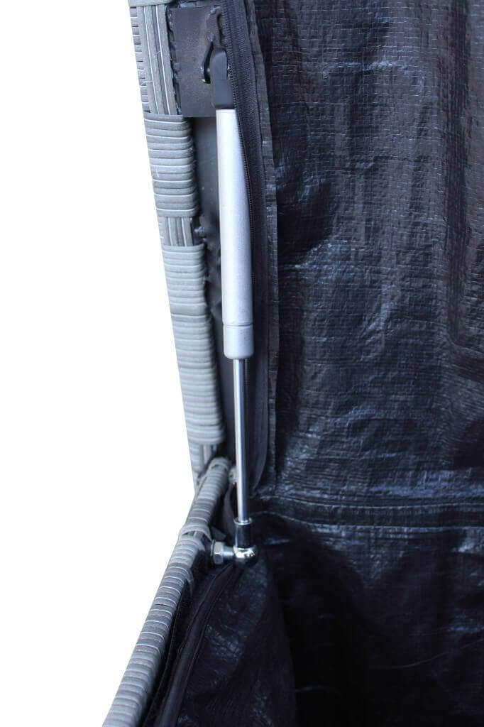 Baule cassapanca da esterno in Rattan intrecciato colore grigio chiaro P