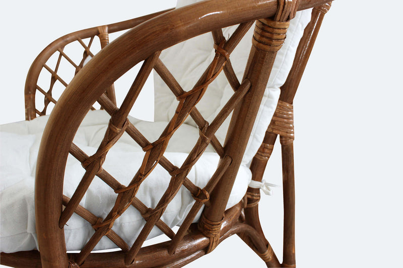 Salotto da giardino in bambù set divano due poltrone e tavolo ENEA