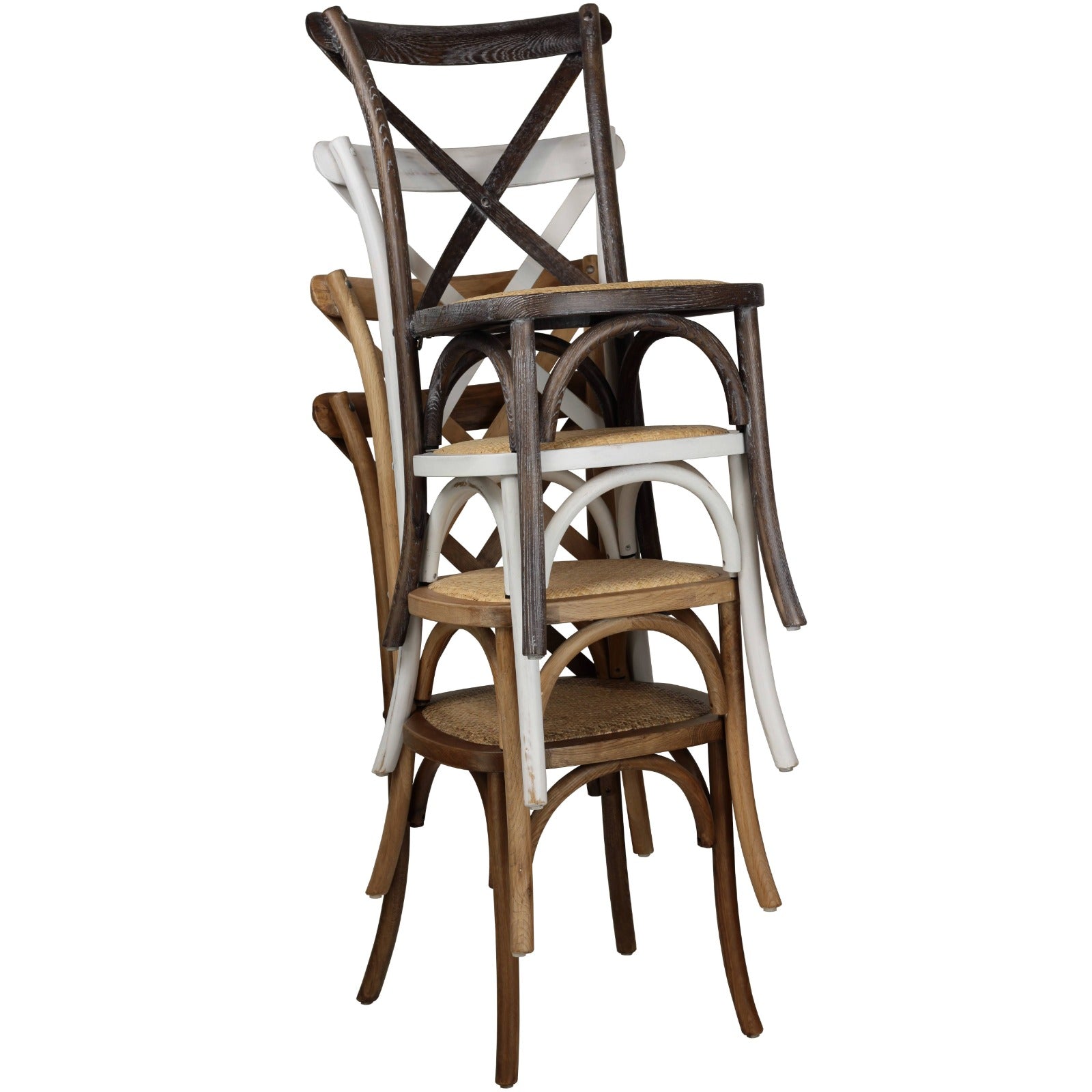 Sedia impilabile da interno ed esterno in legno senza braccioli Crocio