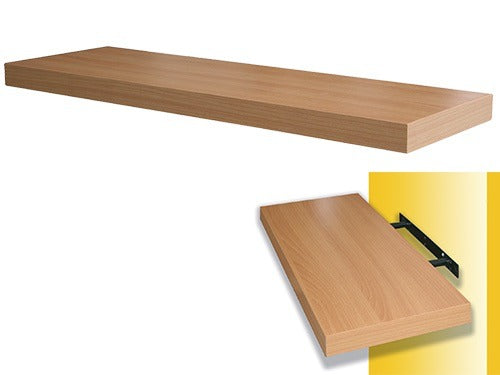 Mensola da parete in melaminico finitura frassino con kit di montaggio 60x25xH4 cm