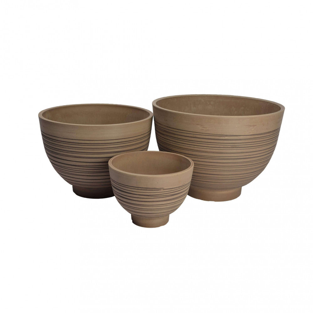 Vaso largo basso da giardino in fibra di argilla Ø45x32 cm Agapanto