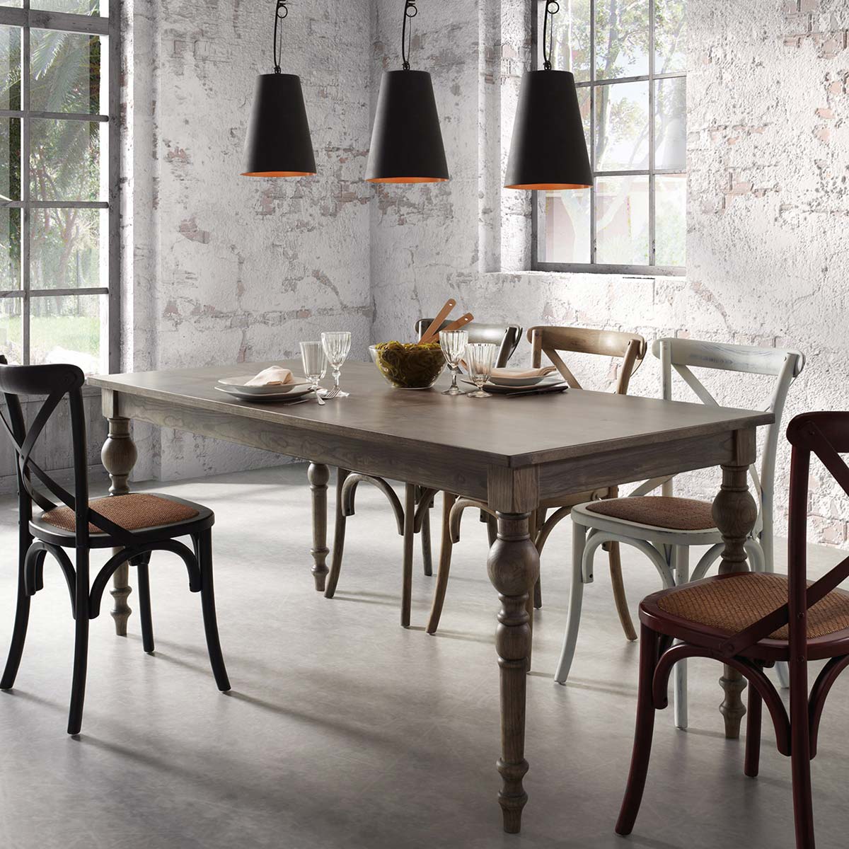 Sedia impilabile da interno ed esterno in legno senza braccioli Crocio