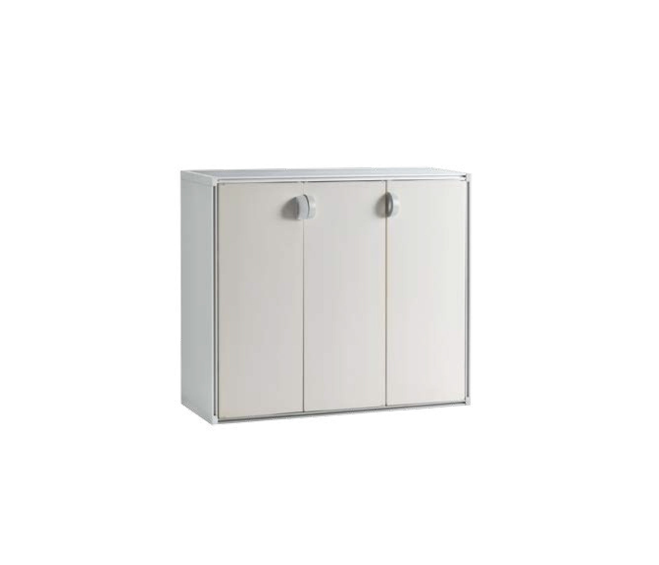 Armadio basso per pattumiera in resina raccolta differenziata Qbik 3 ante