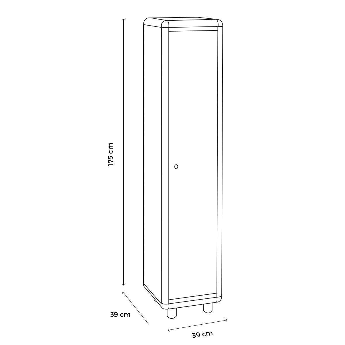 Armadietto alto Easy Spogliatoio L 39 x P 40 x H 175 cm grigio chiaro