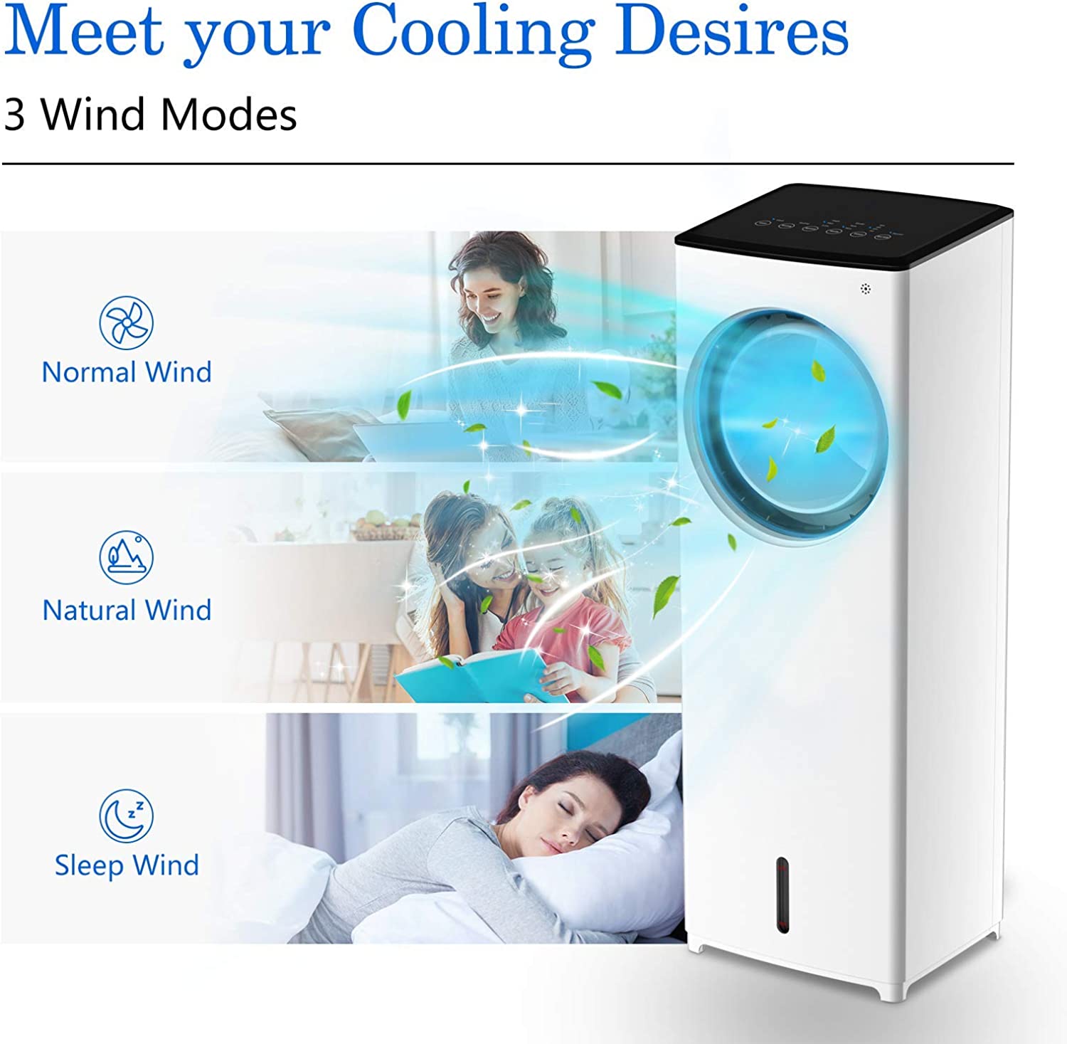 Ventilatore raffrescatore evaporativo a 3 velocità Niklas Artiko