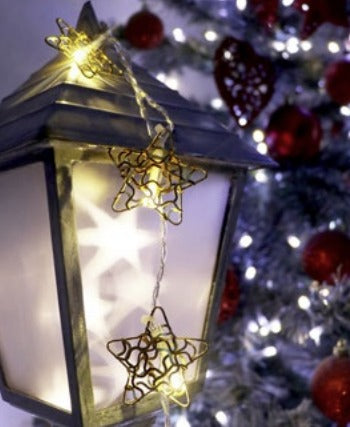 Stelline natale a led con 10 luci a batteria per interno