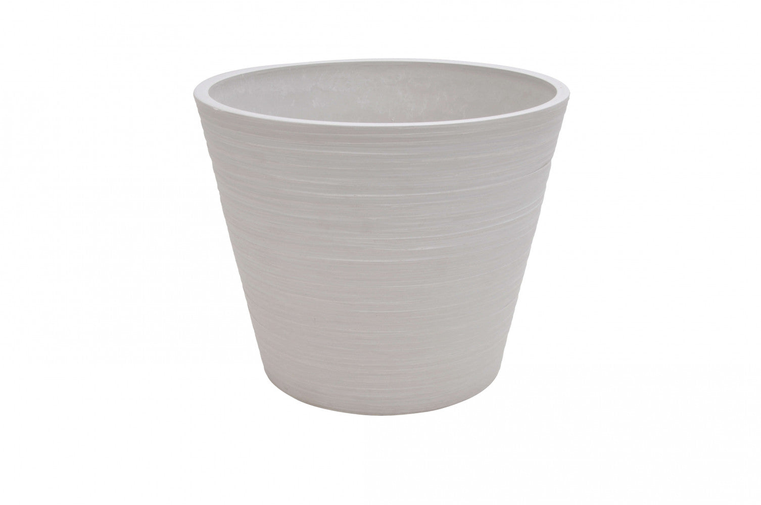 Vaso tondo basso da giardino in fibra di argilla 34x34x34 cm Ginestra