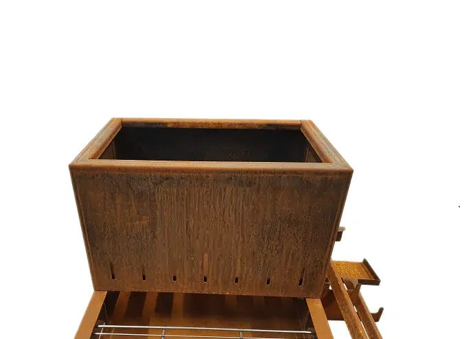 Barbecue a legna e carbone in acciaio Corten EL GAUCHO RIO