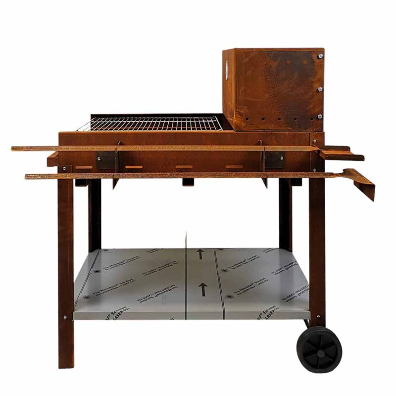 Barbecue a legna e carbone in acciaio Corten EL GAUCHO RIO