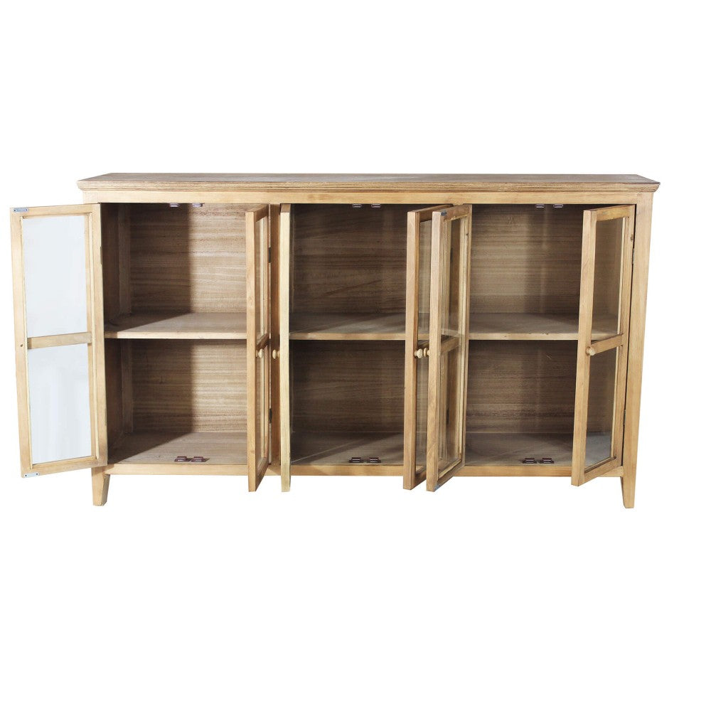 Mobile credenza da interno in nobilitato bilaminato con 6 ante e 6 ripiani Linea Classic Long Wood