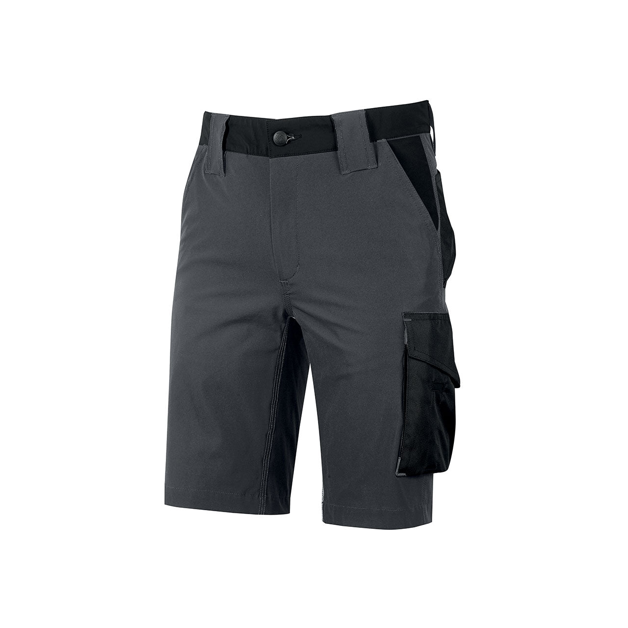 Pantalone da lavoro corto bermuda in tessuto U-4 con tasche Asphalt Grey MERCURY U-Power