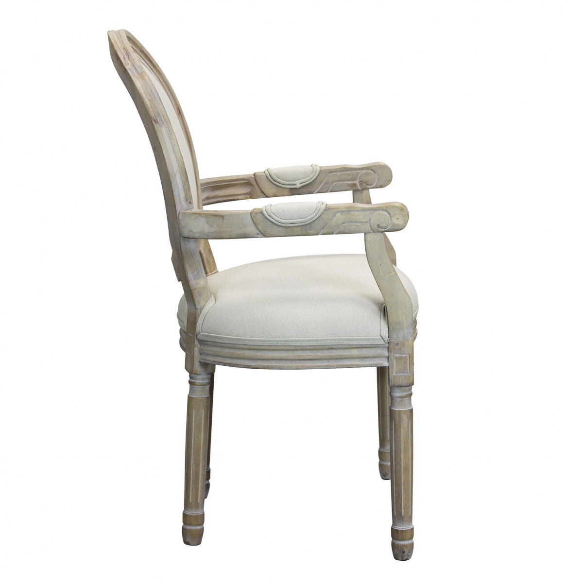 Sedia poltrona da interno in legno ed ecopelle con seduta e schienale imbottiti Provenza