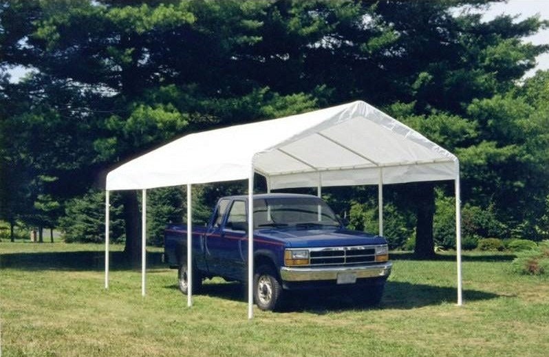 Gazebo carport tendone percheggio per auto in acciaio con telo in polipropilene Car Park Twin