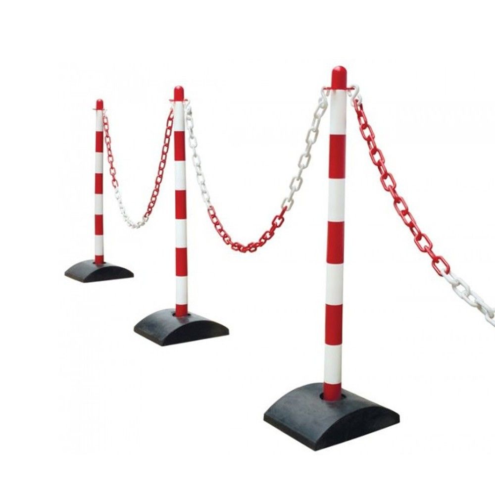 Catena delimitazione in plastica Bianca Rossa spessore 6 mm rotolo 25 mt Brixo