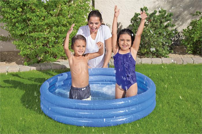 Piscina autoportante gonfiabile a 3 anelli per bambini con kit di riparazione 51025 Bestway