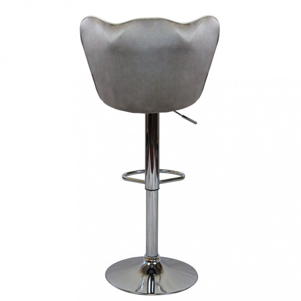 Sgabello da interno regolabile in altezza con struttura in metallo e seduta in velluto Dream