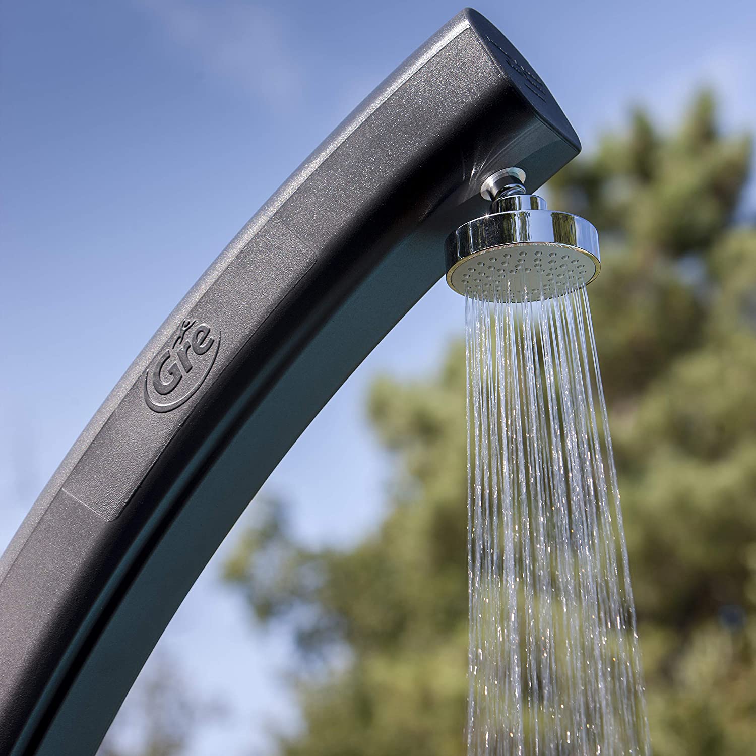 Doccia solare in resina da giardino e piscina con rubinetto lava piedi lt 25 GRE SSR25