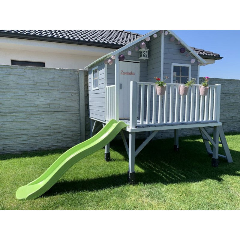 Casetta palafitta in legno gioco da giardino con scivolo Maya Wooden chalet Maxi