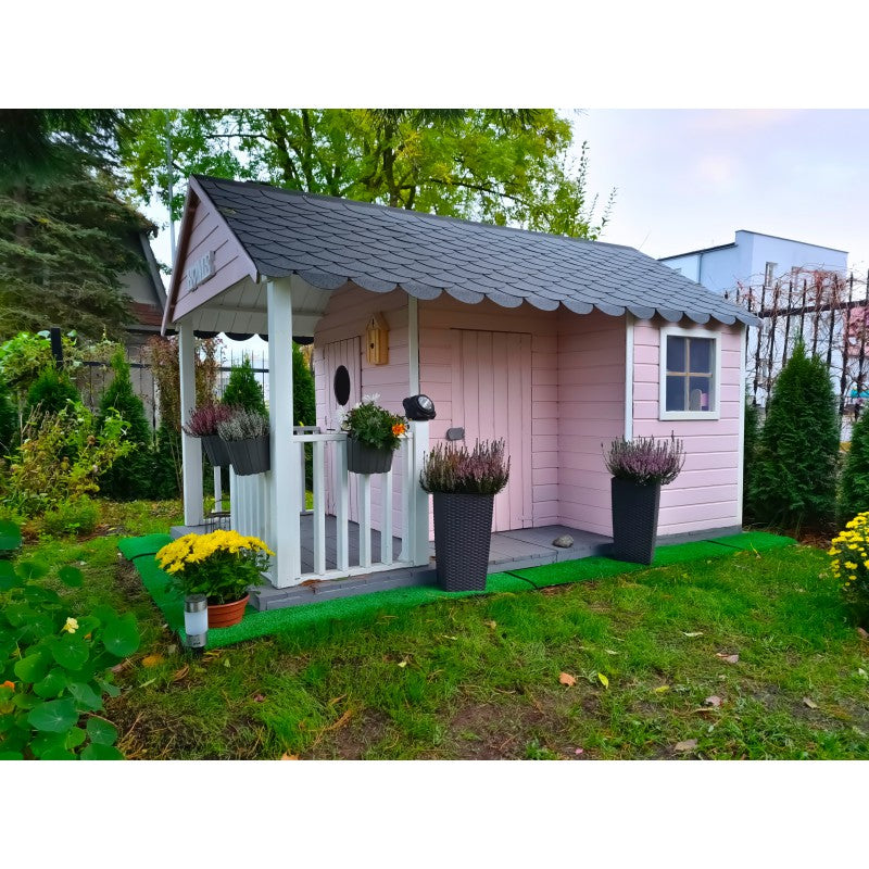 Casetta in legno grande per bambini da esterno giardino con doppia entrata e tetto impermeabile Child's House