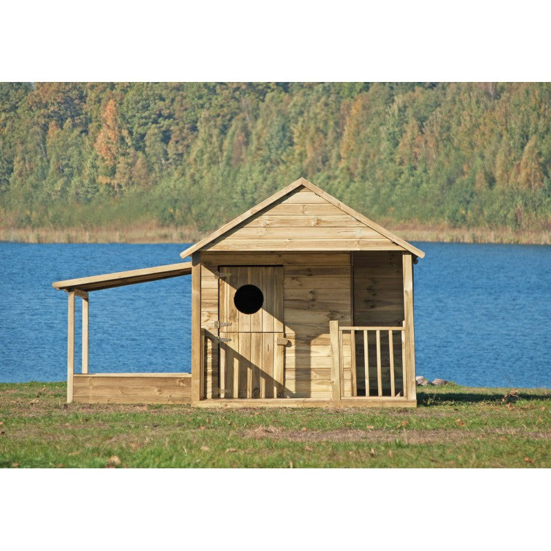 Casetta in legno grande per bambini da esterno giardino con doppia entrata e tetto impermeabile Child's House