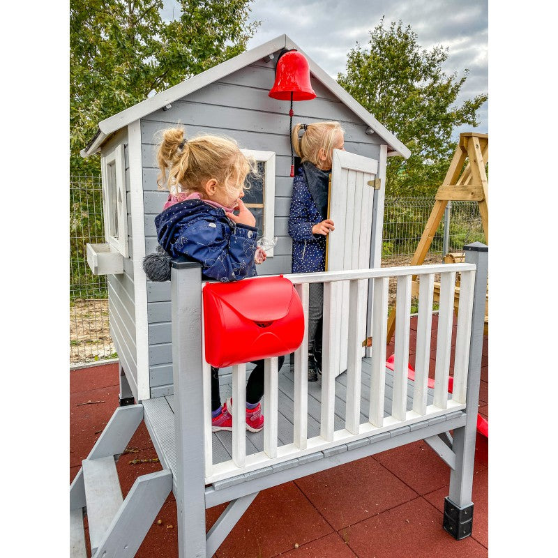 Casetta palafitta in legno gioco da giardino con scivolo Winnie first Wooden chalet