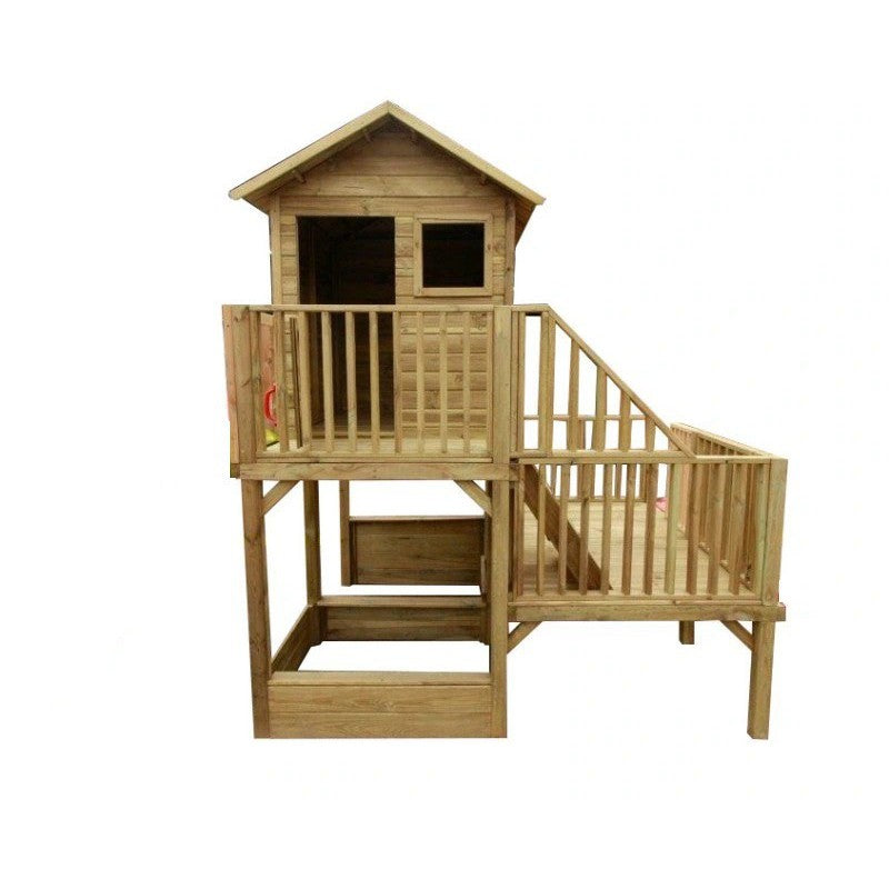 Casetta palafitta in legno gioco da giardino con scivolo Winnie Wooden chalet